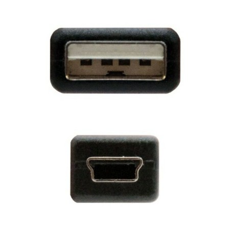 USB zu Mini USB-Kabel NANOCABLE 10.01.0401 Schwarz (1 m)