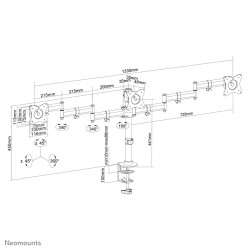 Bildschirm-Träger für den Tisch Neomounts NM-D135D3BLACK