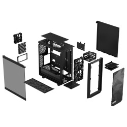 ATX Semi-Tower Gehäuse Fractal Design Meshify 2 Compact Lite Schwarz