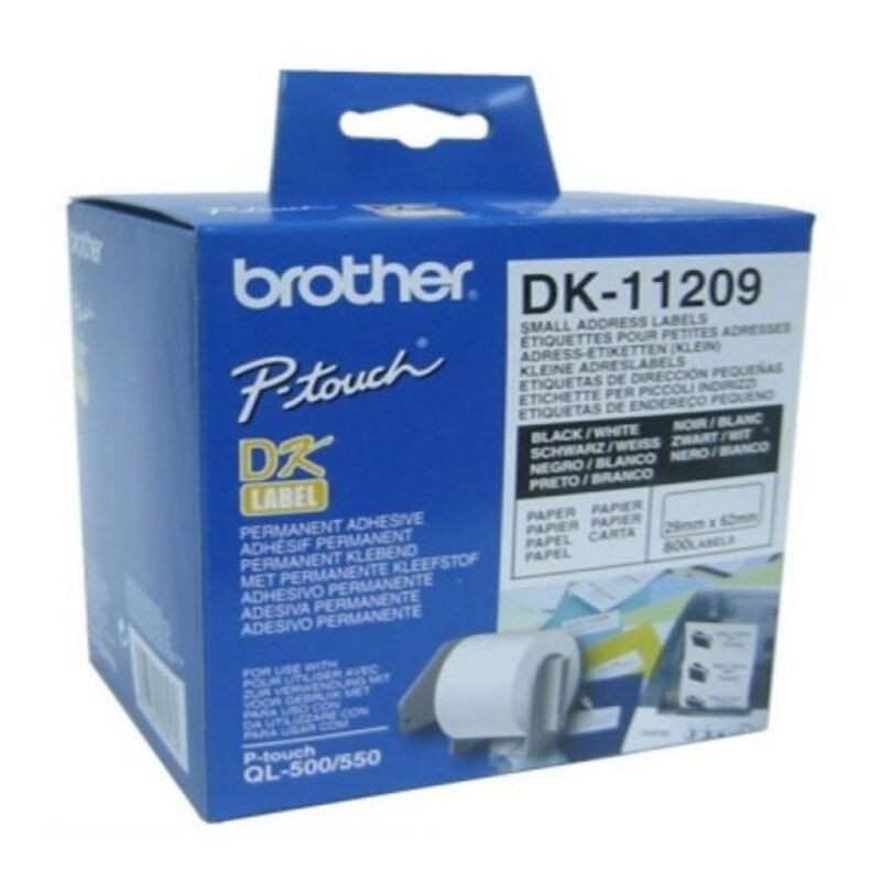 Drucker-Etiketten Brother DK-11209 62 x 29 mm Weiß