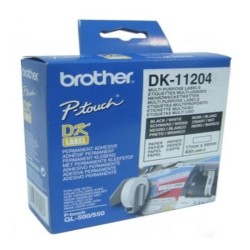 Multifunktionale Drucker-Etiketten Brother DK-11204 17 x 54 mm Weiß