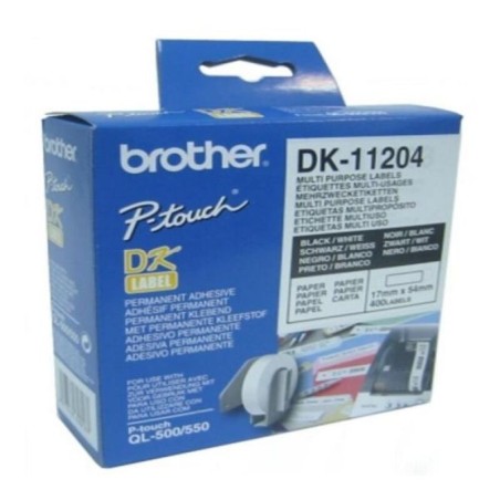 Multifunktionale Drucker-Etiketten Brother DK-11204 17 x 54 mm Weiß