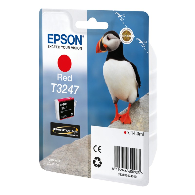 Original Tintenpatrone Epson T3247 Red Schwarz Rot