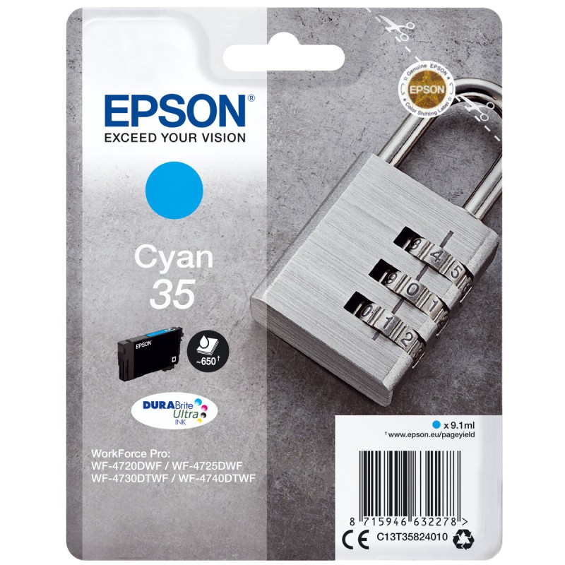 Original Tintenpatrone Epson C13T35824010 (16,1 ml) Türkis