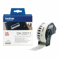 Beschichtete Bänder Brother DK-22211 29 mm Weiß Schwarz/Weiß