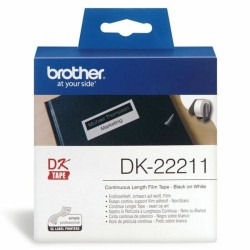 Beschichtete Bänder Brother DK-22211 29 mm Weiß Schwarz/Weiß