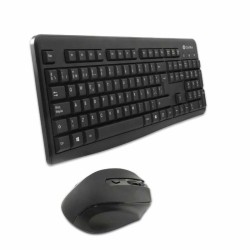 Tastatur mit Maus CoolBox COO-KTR-02W Schwarz Qwerty Spanisch Wireless