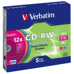 CD-R Verbatim CD-RW Colour 12x (MPN M0519677)