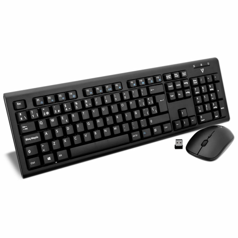 Tastatur mit Maus V7 CKW200ES Spanisch QWERTY