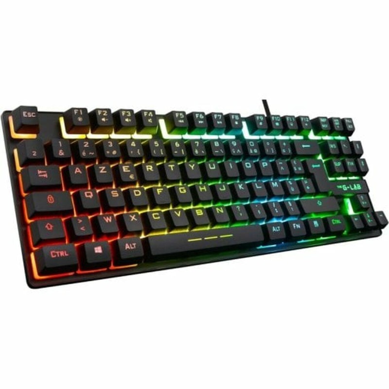 Gaming Tastatur The G-Lab Keyz Caesium TKL Schwarz Qwerty Spanisch