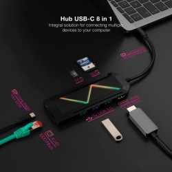 Hub USB NANOCABLE 10.16.0801 Schwarz